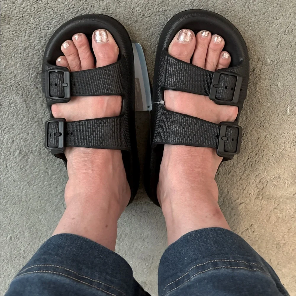Black Slide Sandals